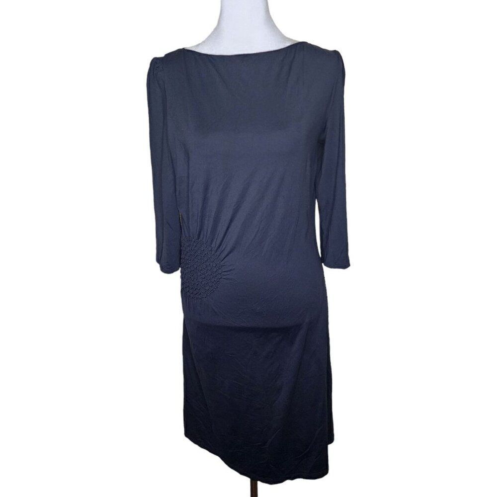 Vintage 90s Versace Wrap Waist Knit Midi Dress Womens Size M 32/46 Black